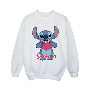 Lilo & Stitch Girls Reading Standing Sweatshirt / White